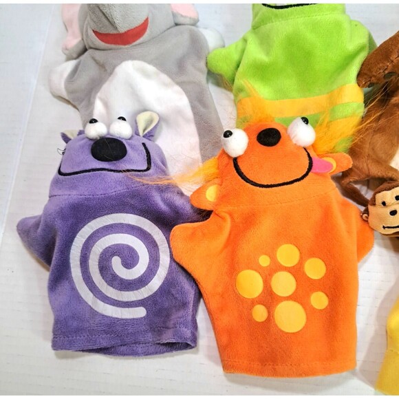 Lot of 6 Hand Puppets Lakeshore Goldilocks Bear 5 Little Monkeys Mixed Set - Picture 3 of 6